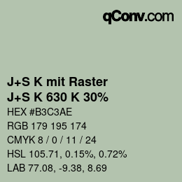 カラーコード: J+S K mit Raster - J+S K 630 K 30% | qconv.com