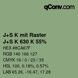 Code couleur: J+S K mit Raster - J+S K 630 K 55% | qconv.com