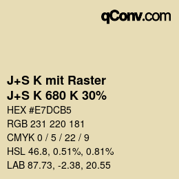 Farbcode: J+S K mit Raster - J+S K 680 K 30% | qconv.com