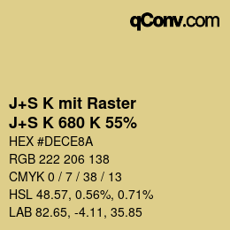 カラーコード: J+S K mit Raster - J+S K 680 K 55% | qconv.com