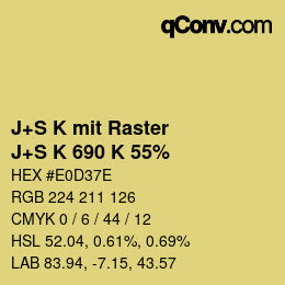 Farbcode: J+S K mit Raster - J+S K 690 K 55% | qconv.com