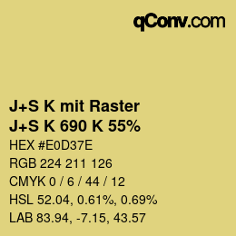 Color code: J+S K mit Raster - J+S K 690 K 55% | qconv.com