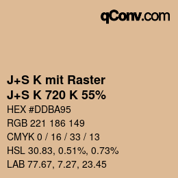 Farbcode: J+S K mit Raster - J+S K 720 K 55% | qconv.com