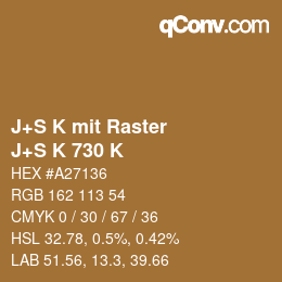 カラーコード: J+S K mit Raster - J+S K 730 K | qconv.com