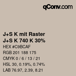 Farbcode: J+S K mit Raster - J+S K 740 K 30% | qconv.com