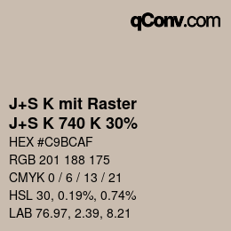 Color code: J+S K mit Raster - J+S K 740 K 30% | qconv.com