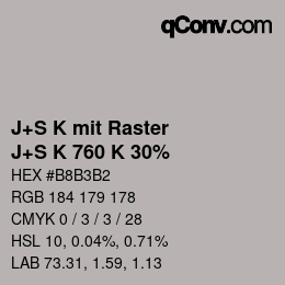 Code couleur: J+S K mit Raster - J+S K 760 K 30% | qconv.com