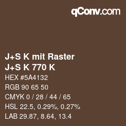 Code couleur: J+S K mit Raster - J+S K 770 K | qconv.com