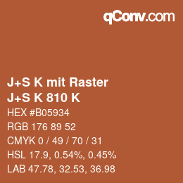 Code couleur: J+S K mit Raster - J+S K 810 K | qconv.com