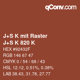 Code couleur: J+S K mit Raster - J+S K 820 K | qconv.com