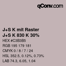 Farbcode: J+S K mit Raster - J+S K 830 K 30% | qconv.com