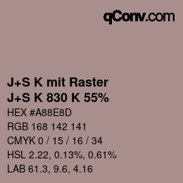 カラーコード: J+S K mit Raster - J+S K 830 K 55% | qconv.com