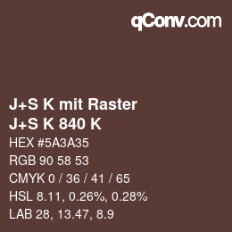 Code couleur: J+S K mit Raster - J+S K 840 K | qconv.com