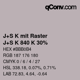 Farbcode: J+S K mit Raster - J+S K 840 K 30% | qconv.com