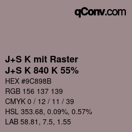 Color code: J+S K mit Raster - J+S K 840 K 55% | qconv.com