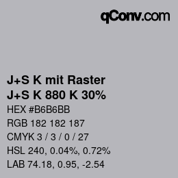 Farbcode: J+S K mit Raster - J+S K 880 K 30% | qconv.com