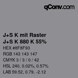 Farbcode: J+S K mit Raster - J+S K 880 K 55% | qconv.com