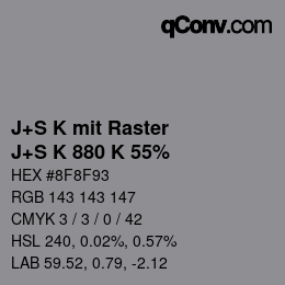 Farbcode: J+S K mit Raster - J+S K 880 K 55% | qconv.com