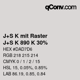Code couleur: J+S K mit Raster - J+S K 890 K 30% | qconv.com