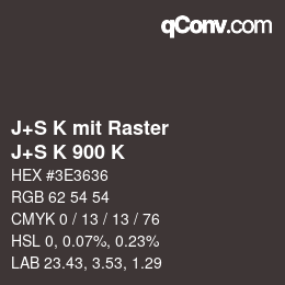 カラーコード: J+S K mit Raster - J+S K 900 K | qconv.com