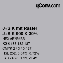 カラーコード: J+S K mit Raster - J+S K 900 K 30% | qconv.com