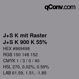 Color code: J+S K mit Raster - J+S K 900 K 55% | qconv.com