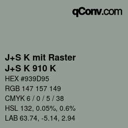 Code couleur: J+S K mit Raster - J+S K 910 K | qconv.com