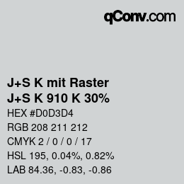 Code couleur: J+S K mit Raster - J+S K 910 K 30% | qconv.com