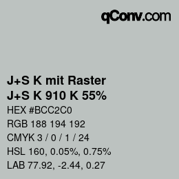 Farbcode: J+S K mit Raster - J+S K 910 K 55% | qconv.com