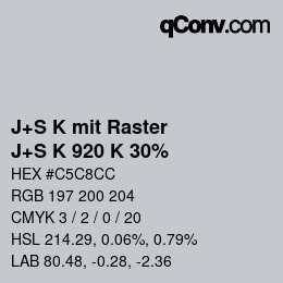 Farbcode: J+S K mit Raster - J+S K 920 K 30% | qconv.com
