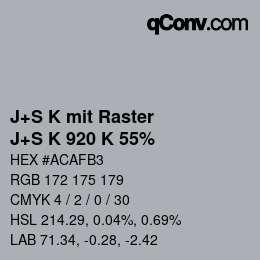 Farbcode: J+S K mit Raster - J+S K 920 K 55% | qconv.com