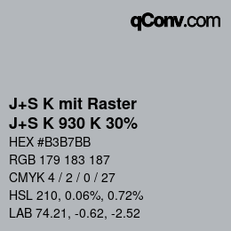 Farbcode: J+S K mit Raster - J+S K 930 K 30% | qconv.com