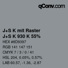 Code couleur: J+S K mit Raster - J+S K 930 K 55% | qconv.com