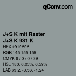 カラーコード: J+S K mit Raster - J+S K 931 K | qconv.com