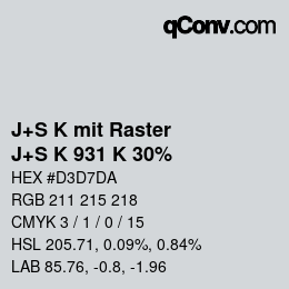 Code couleur: J+S K mit Raster - J+S K 931 K 30% | qconv.com