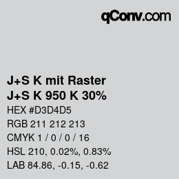 カラーコード: J+S K mit Raster - J+S K 950 K 30% | qconv.com