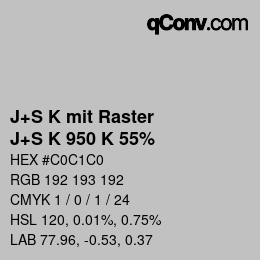 カラーコード: J+S K mit Raster - J+S K 950 K 55% | qconv.com