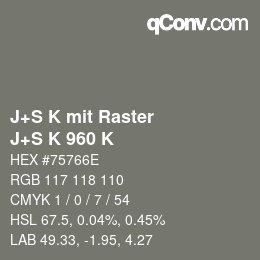 カラーコード: J+S K mit Raster - J+S K 960 K | qconv.com