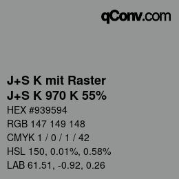 Code couleur: J+S K mit Raster - J+S K 970 K 55% | qconv.com
