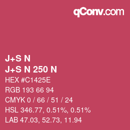 Farbcode: J+S N - J+S N 250 N | qconv.com