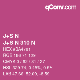 カラーコード: J+S N - J+S N 310 N | qconv.com