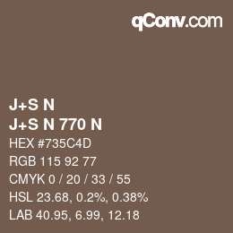 Code couleur: J+S N - J+S N 770 N | qconv.com