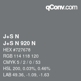 Code couleur: J+S N - J+S N 920 N | qconv.com