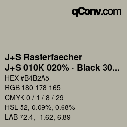 Farbcode: J+S Rasterfaecher - J+S 010K 020% · Black 30% | qconv.com