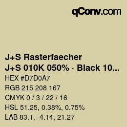 カラーコード: J+S Rasterfaecher - J+S 010K 050% · Black 10% | qconv.com