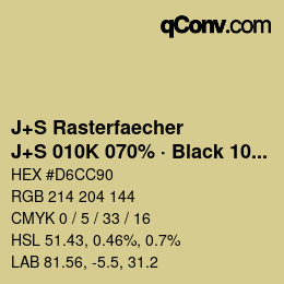 Farbcode: J+S Rasterfaecher - J+S 010K 070% · Black 10% | qconv.com