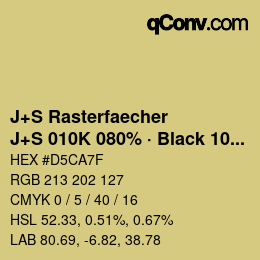 Farbcode: J+S Rasterfaecher - J+S 010K 080% · Black 10% | qconv.com