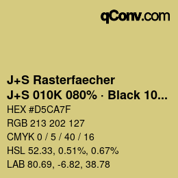 カラーコード: J+S Rasterfaecher - J+S 010K 080% · Black 10% | qconv.com