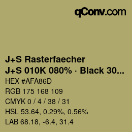 カラーコード: J+S Rasterfaecher - J+S 010K 080% · Black 30% | qconv.com