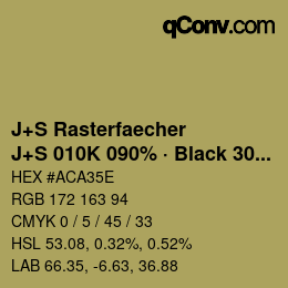 カラーコード: J+S Rasterfaecher - J+S 010K 090% · Black 30% | qconv.com